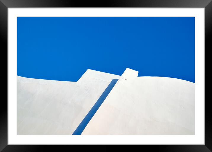 Blue and White Framed Mounted Print by Dimitrios Paterakis