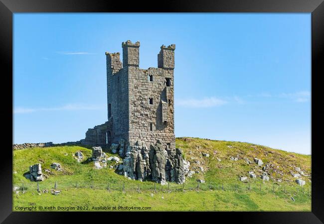 The Lilburn Tower, Dunstanburgh Castle Framed Print by Keith Douglas