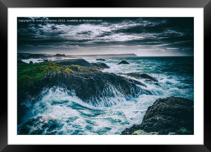 Ballintoy storm Framed Mounted Print by Arnie Livingston