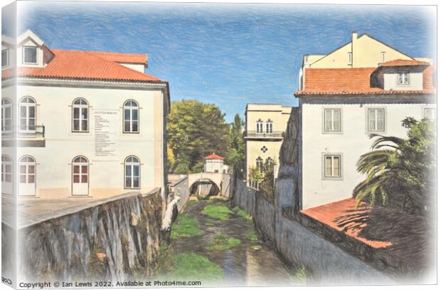 By Alcabaça Municipal Library  Canvas Print by Ian Lewis