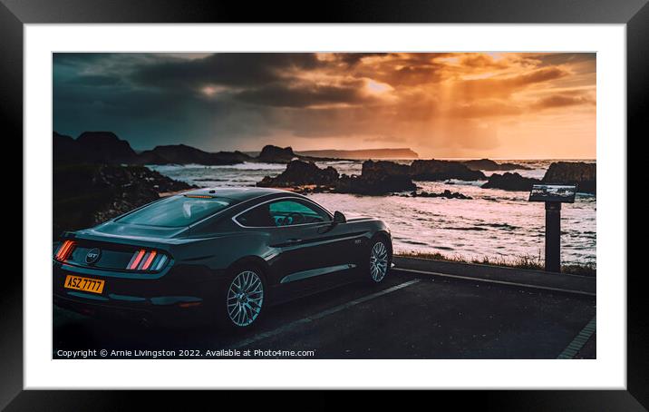 SunKissed Mustang Framed Mounted Print by Arnie Livingston
