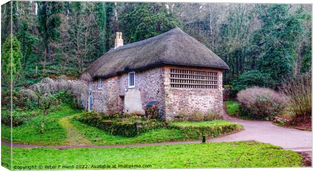 The Old Gamekeepers Cottage Cockington Torquay Canvas Print by Peter F Hunt