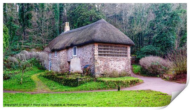 The Old Gamekeepers Cottage Cockington Torquay Print by Peter F Hunt