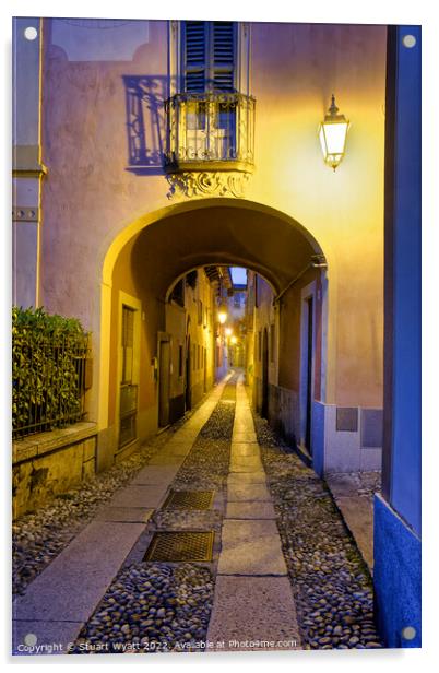 Orta San Giulio Street Scene Acrylic by Stuart Wyatt