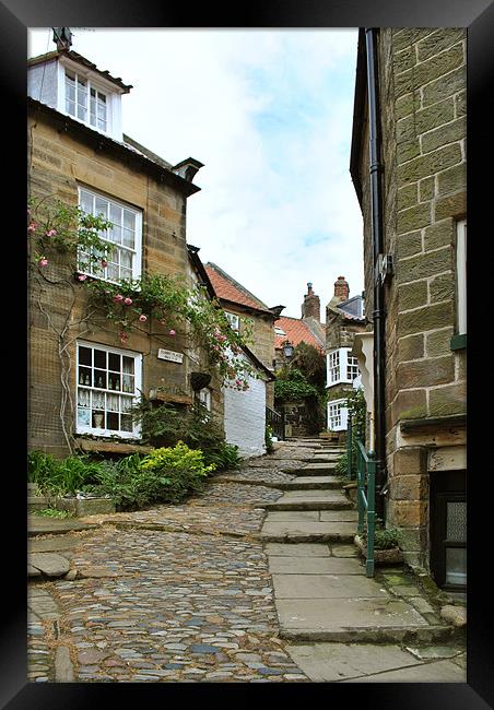 A Cobbled Street in Robin Hoods Bay Framed Print by graham young
