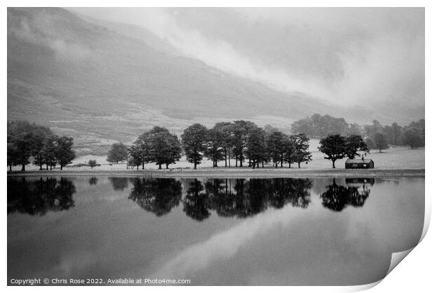 Buttermere, Morning mist after rain Print by Chris Rose