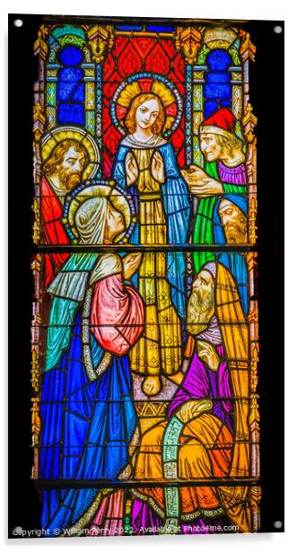 Young Jesus Temple Stained Glass Church Saint Augustine Florida Acrylic by William Perry