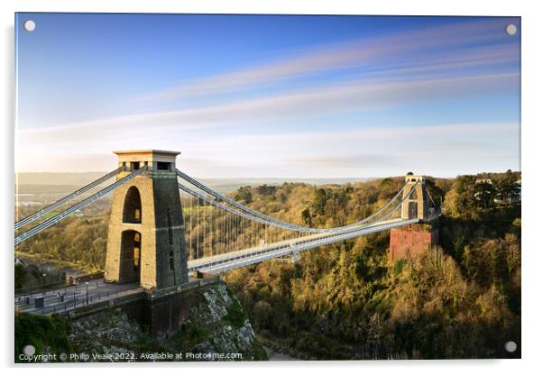 Clifton Suspension Bridge at Dawn. Acrylic by Philip Veale