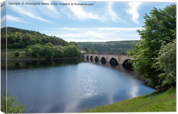 Majestic Ashopton Viaduct in Ladybower Reservoir Canvas Print by Christopher Keeley