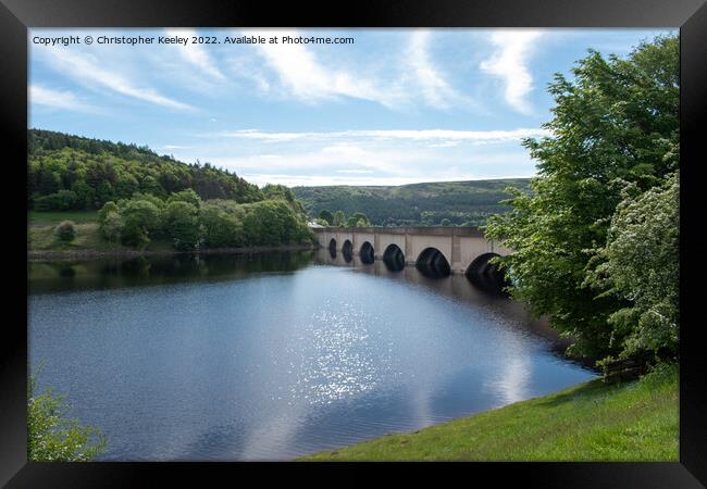 Majestic Ashopton Viaduct in Ladybower Reservoir Framed Print by Christopher Keeley
