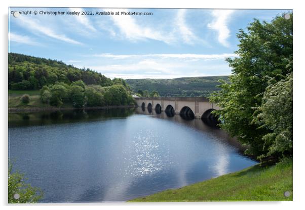Majestic Ashopton Viaduct in Ladybower Reservoir Acrylic by Christopher Keeley