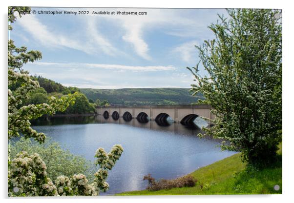 Ashopton Viaduct at Ladybower Reservoir Acrylic by Christopher Keeley