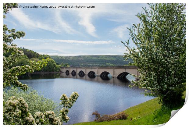 Ashopton Viaduct at Ladybower Reservoir Print by Christopher Keeley