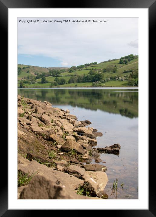 Reflections on Ladybower Reservoir Framed Mounted Print by Christopher Keeley