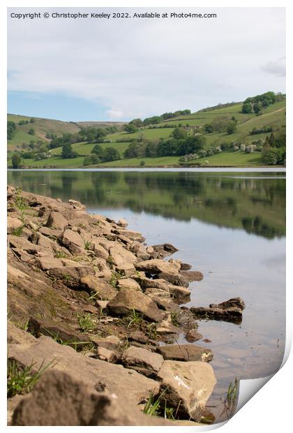 Reflections on Ladybower Reservoir Print by Christopher Keeley