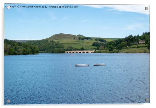 Fishing boats on Ladybower Reservoir Acrylic by Christopher Keeley
