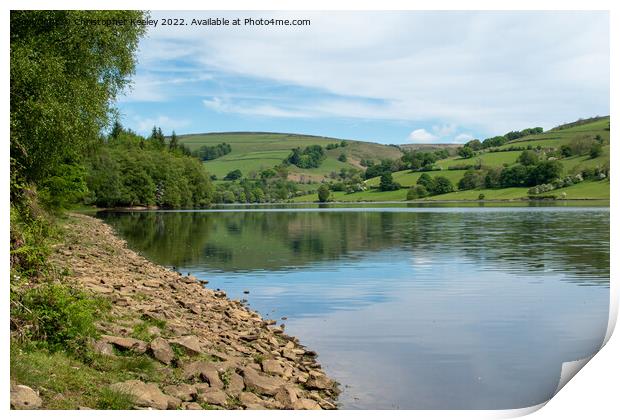 Summer reflections on Ladybower Reservoir Print by Christopher Keeley