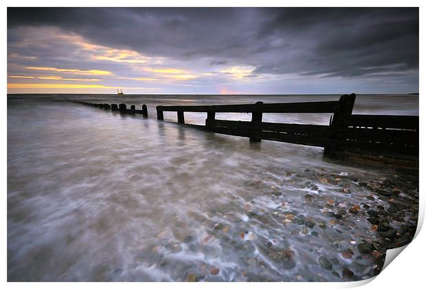 Last Light At Cleveleys Print by Jason Connolly