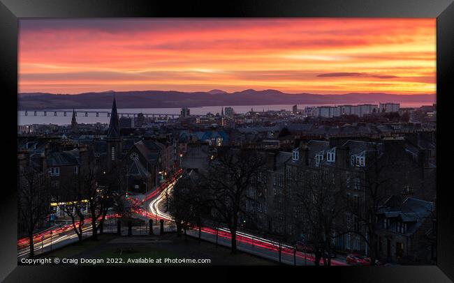 Dundee City Sunset Framed Print by Craig Doogan