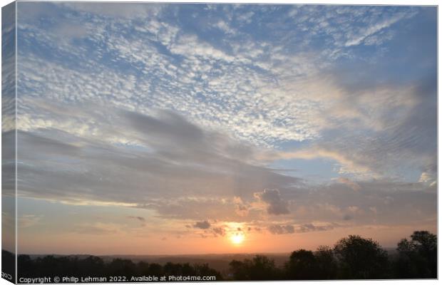 Sunrise with stratus clouds Canvas Print by Philip Lehman
