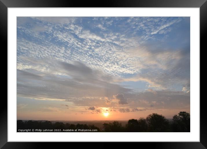 Sunrise with stratus clouds Framed Mounted Print by Philip Lehman