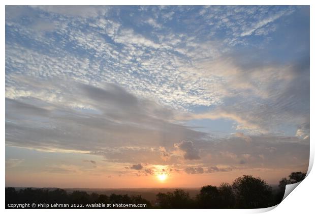 Sunrise with stratus clouds Print by Philip Lehman