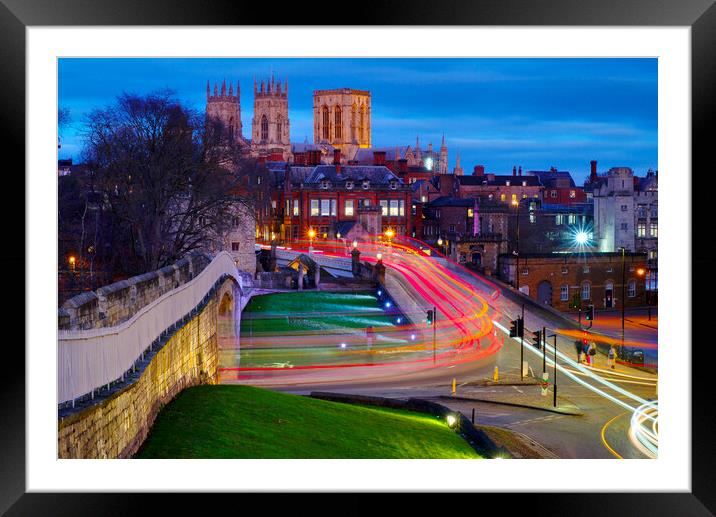 York City Wall By Night Framed Mounted Print by Alison Chambers
