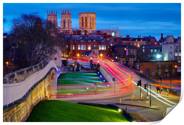 York City Wall By Night Print by Alison Chambers