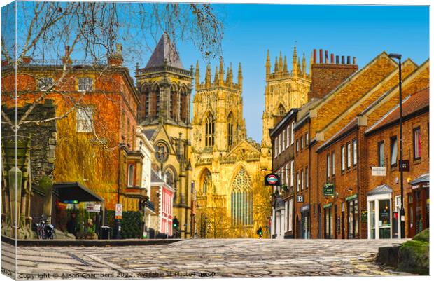 York Minster And Surrounding Buildings Canvas Print by Alison Chambers