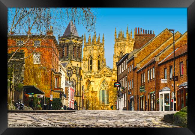 York Minster And Surrounding Buildings Framed Print by Alison Chambers