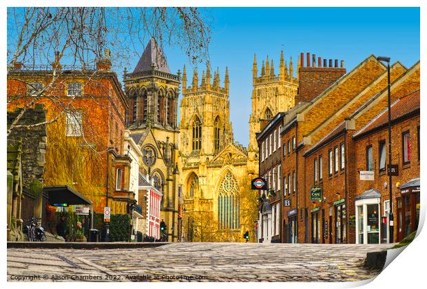 York Minster And Surrounding Buildings Print by Alison Chambers