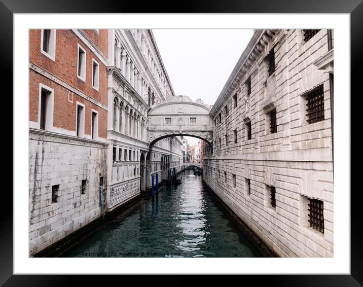 Bridge of Sighs at the Doges Palace in Venice Framed Mounted Print by Dietmar Rauscher