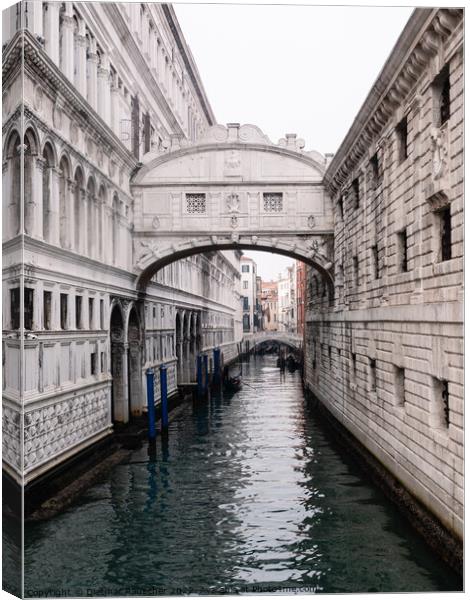 Bridge of Sighs at the Doges Palace in Venice Canvas Print by Dietmar Rauscher