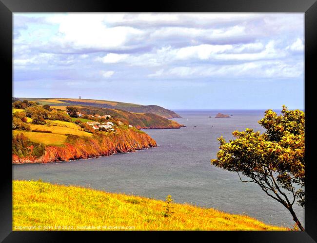 Coastline, Devon. Framed Print by john hill