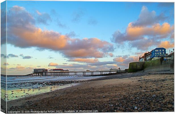 Cromer Pier Side View Canvas Print by GJS Photography Artist