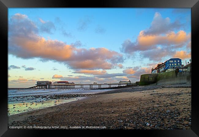 Cromer Pier Side View Framed Print by GJS Photography Artist