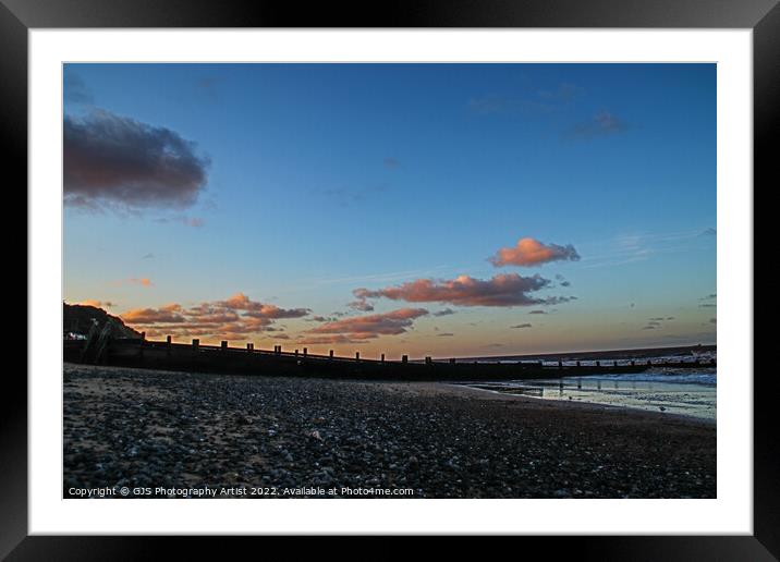 Sunset on Cromer Beech Framed Mounted Print by GJS Photography Artist