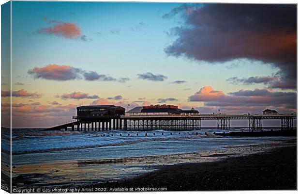 Sunset at the Lifeboat Station Canvas Print by GJS Photography Artist