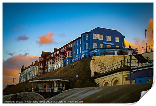 Clifftop Buildings at Cromer Print by GJS Photography Artist
