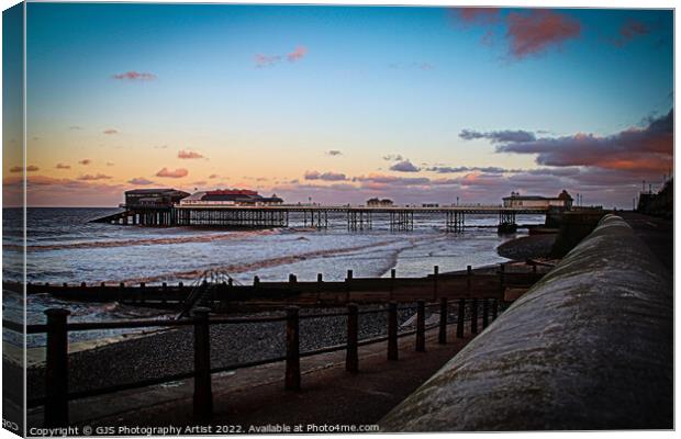 Cromer Pier looking along the Seawall Canvas Print by GJS Photography Artist