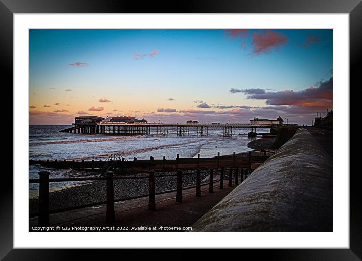 Cromer Pier looking along the Seawall Framed Mounted Print by GJS Photography Artist