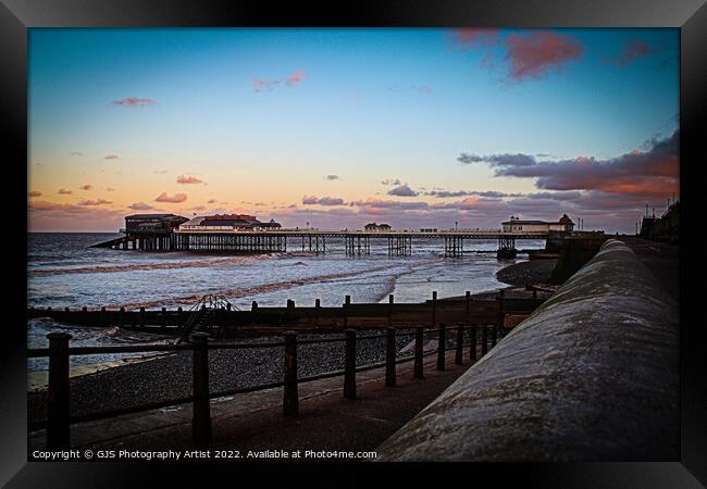 Cromer Pier looking along the Seawall Framed Print by GJS Photography Artist