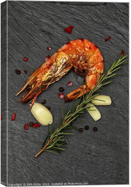 Grilled Giant Prawn Canvas Print by Dirk Rüter