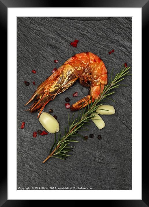 Grilled Giant Prawn Framed Mounted Print by Dirk Rüter
