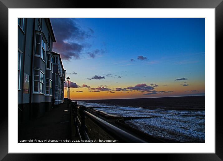 Seafront Sunset Framed Mounted Print by GJS Photography Artist