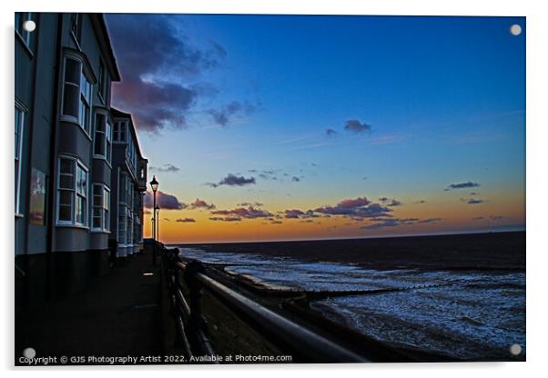 Seafront Sunset Acrylic by GJS Photography Artist