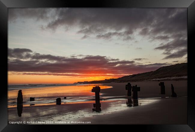 Hartlepool Winter Sunrise Framed Print by Richard Perks