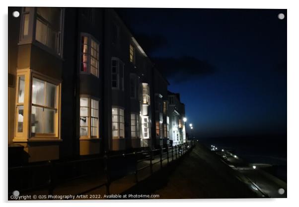 Cromer Clifftop Lights On Acrylic by GJS Photography Artist
