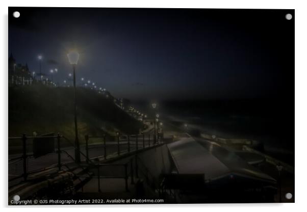 Lights On Seafront Acrylic by GJS Photography Artist