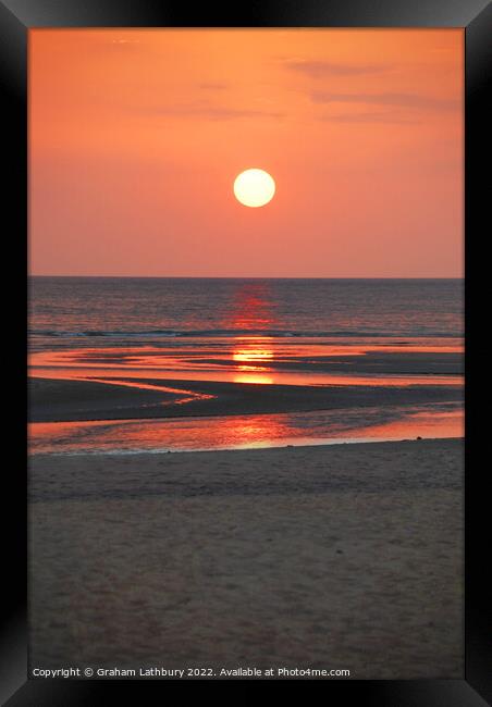 Beach Sunset Framed Print by Graham Lathbury